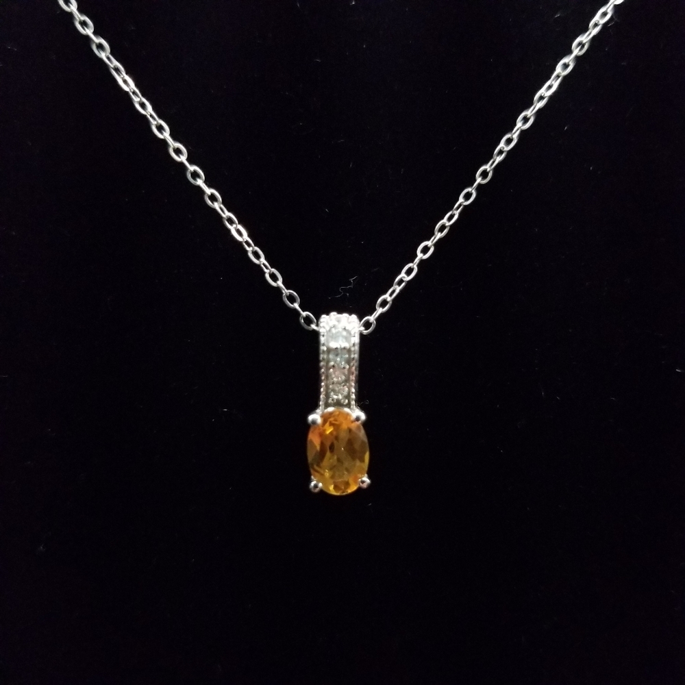 Brazilian Citrine Drop w/ Sterling Silver